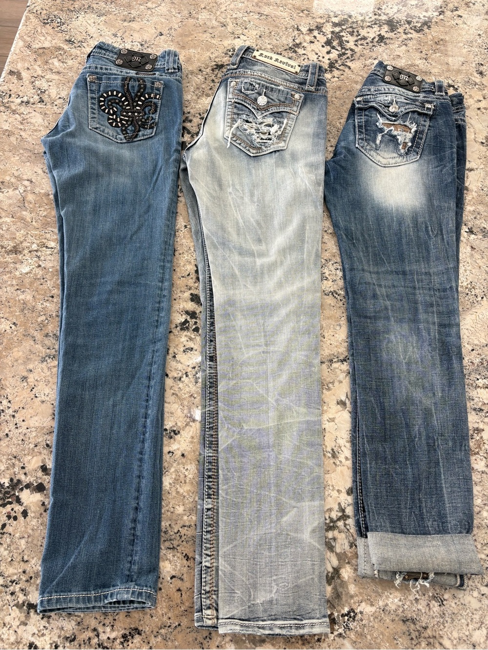 Miss Me Women’s Light Blue Embellished Pocket Jeans